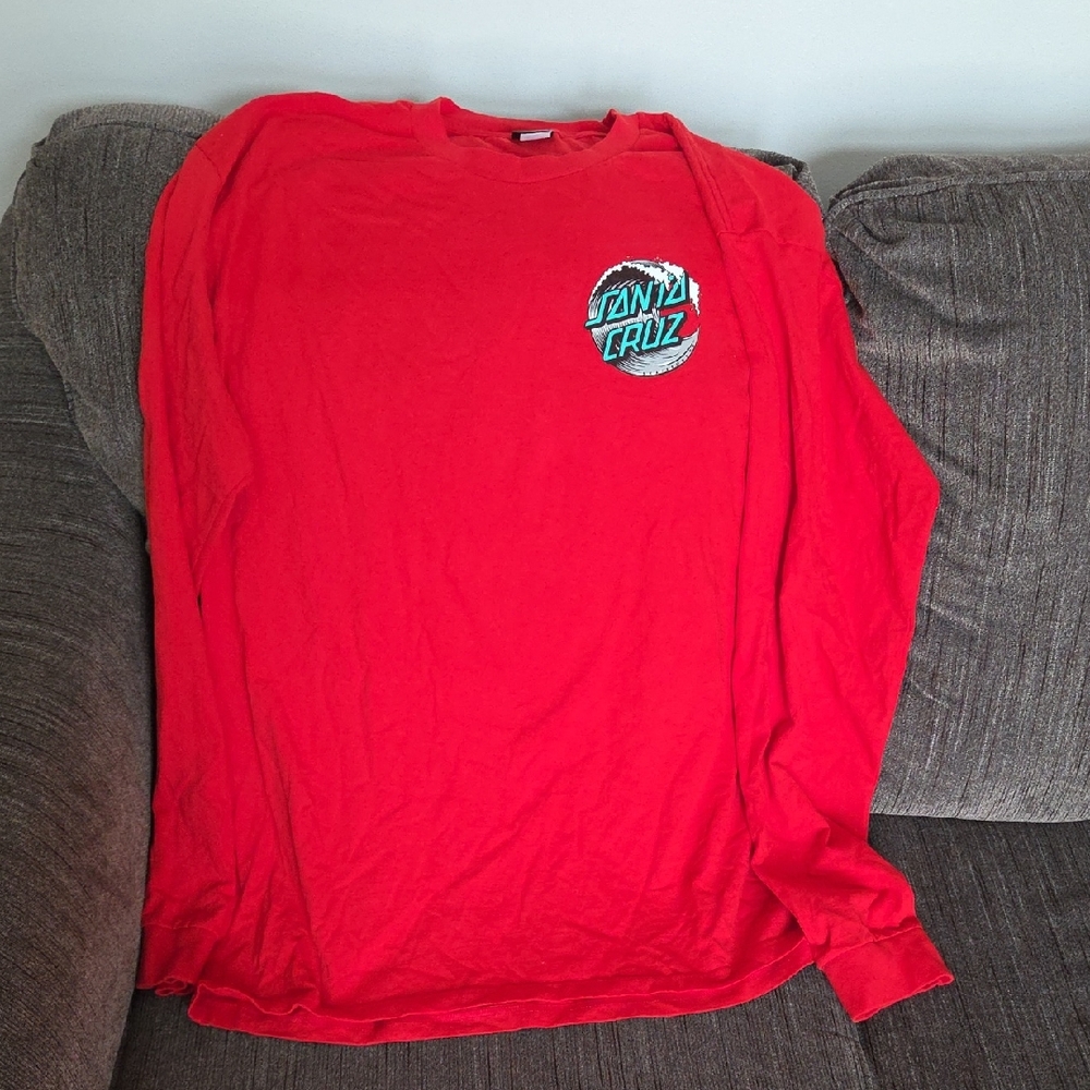 Santa Cruz Skateboards Bold Red Long Sleeve Tee